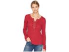 Lucky Brand Novelty Henley Shirt (persian Red) Women's Clothing