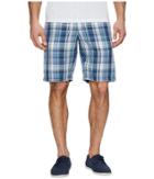 Tommy Bahama Coastal Dunes Plaid Linen Shorts (kingdom Blue) Men's Shorts