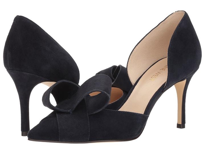 Nine West Mcfally D'orsay Pump (french Navy Isa Kid Suede) High Heels