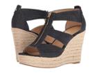 Michael Michael Kors Damita Wedge (dark Denim Denim/jute) Women's Wedge Shoes