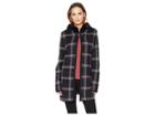 Ivanka Trump Printed Shawl W/ Fur Trim Detail (black/ecru) Women's Sweater