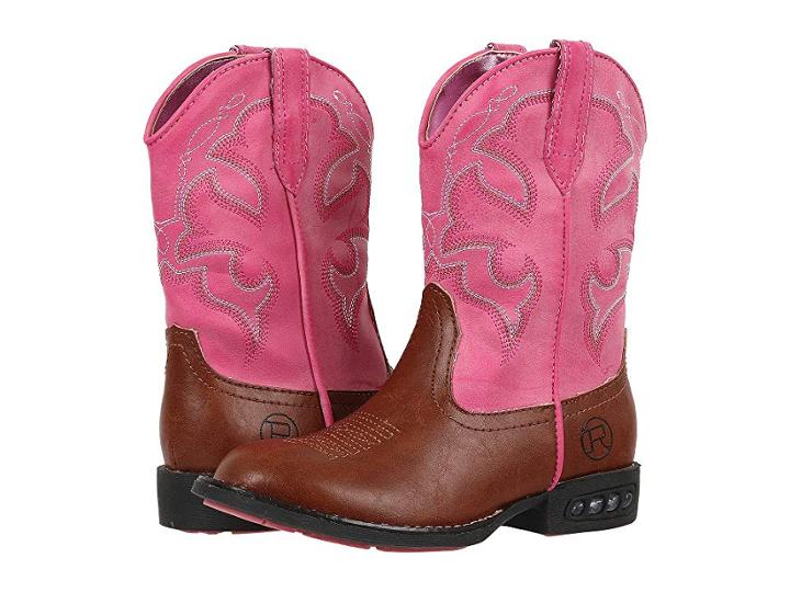 Roper Kids Lightning (toddler/little Kid) (light Beige/pink) Cowboy Boots