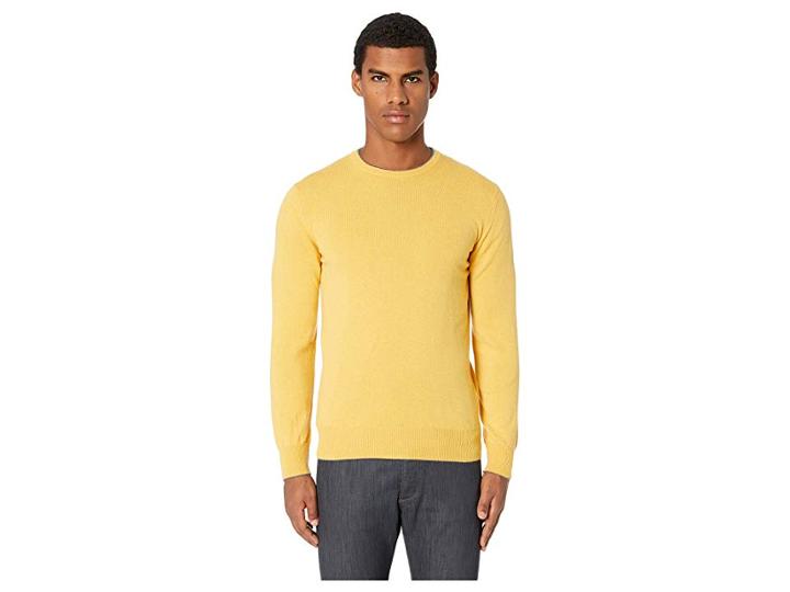 Eleventy Cashmere Knit Crew Neck Sweater (yellow) Men's Sweater