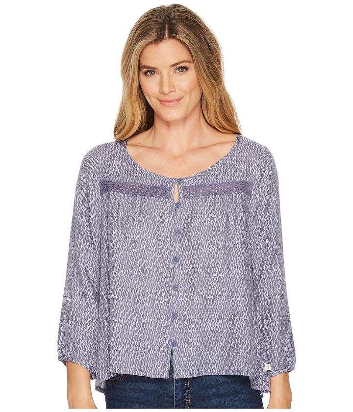 Toad&co Windsong Long Sleeve Shirt (blueberry Diamond Print) Women's Clothing