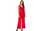 Marina Stretch Crepe Sleeveless V-neck Bar-back Jumpsuit (red) Women's Jumpsuit & Rompers One Piece
