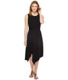 Mod-o-doc Cotton Modal Spandex Jersey Faux Wrap Tie Back Dress (black) Women's Dress
