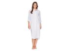 Lauren Ralph Lauren Stripe His Shirt Sleepshirt (white/blue Stripe) Women's Pajama