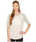 Adidas Badge Of Sport Baseball Tee (chalk Pearl/medium Grey Heather) Women's T Shirt
