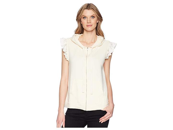 B Collection By Bobeau Keeley Ruffle Hoodie (pearl) Women's Sweatshirt