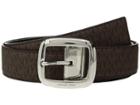 Michael Michael Kors 38 Mm (1.5) Reversible Logo Belt (chocolate/black/polished Nickel) Women's Belts