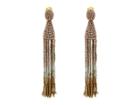 Oscar De La Renta Long Ombre Beaded Tassel C Earrings (rose Gold) Earring