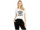 Juicy Couture Glitter Crown Logo Tee (bright White) Women's Clothing
