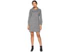 Nine West Cowl Neck Shift Dress W/ Dolman Sleeve (black Multi) Women's Dress