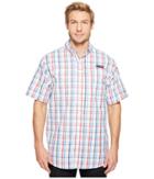 Columbia Super Low Dragtm Short Sleeve Shirt (white Open Check) Men's Short Sleeve Button Up