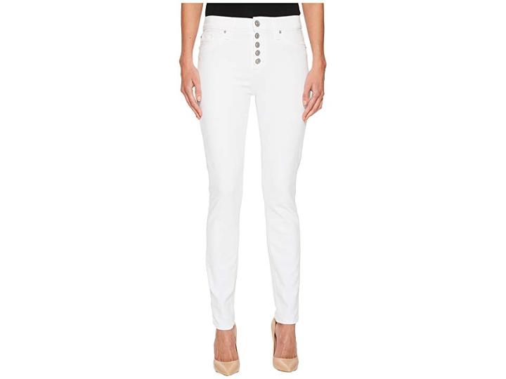 Hudson Jeans Ciara High-rise Skinny W/ Button Fly Front In Optical White (optical White) Women's Jeans
