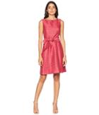 Anne Klein Fit Flare Dress With Sash (breton Red) Women's Dress