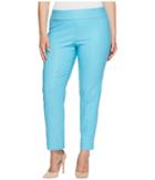Krazy Larry Plus Size Pull-on Ankle Pants (turquoise Geometric Print) Women's Dress Pants