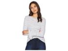 Michael Stars Rachel Stripe Flutter Sleeve Top (white) Women's Clothing
