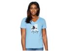 Life Is Good Dog Days Crusher Vee Tee (powder Blue) Women's T Shirt
