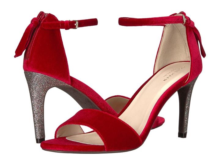 Cole Haan Clara Grand Sandal 85mm (red Velvet/glitter) Women's Shoes
