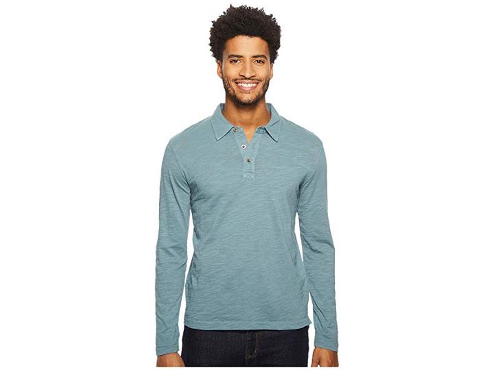Mod-o-doc Salt Point Long Sleeve Slub Jersey Polo (oasis) Men's Long Sleeve Pullover