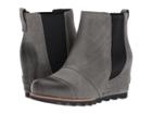 Sorel Lea Wedge (dark Grey/black) Women's Waterproof Boots