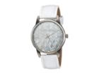 Steve Madden Diamond Dial Leather Watch (white) Watches
