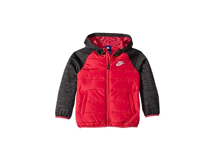 Nike Kids Therma Fleece Quilted Jacket (little Kids) (rush Pink) Girl's Coat