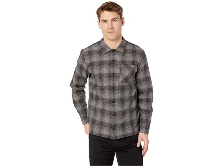 Volcom Flanders Long Sleeve Flannel (black) Men's Clothing