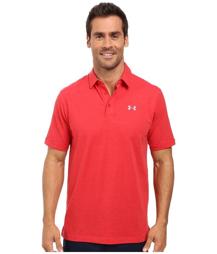 Under Armour Golf Charged Cotton Scramble Polo (red) Men's Short Sleeve Knit