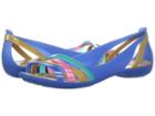 Crocs Isabella Huarache 2 Flat (blue Jean/gold) Women's Flat Shoes
