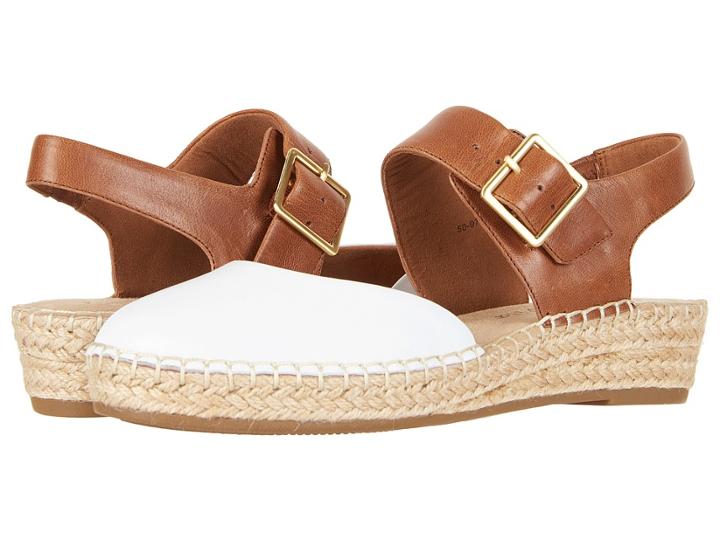 Bella-vita Caralynn (white/tan Leather) Women's Sling Back Shoes