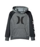 Hurley Kids Dri-fit Solare Icon Pullover (little Kids) (dark Grey Heather) Boy's Sweatshirt