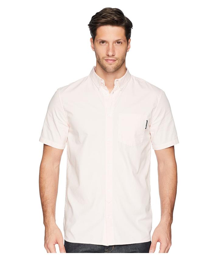 Dc Classic Oxford Light Short Sleeve Woven Top (english Rose) Men's Short Sleeve Pullover