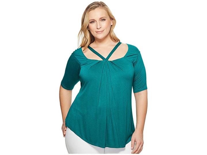 Kiyonna Destination Daydream Top (emerald Bay) Women's Blouse