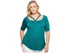 Kiyonna Destination Daydream Top (emerald Bay) Women's Blouse
