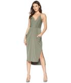 Bcbgeneration Midi Faux Wrap Dress (dusty Olive) Women's Dress