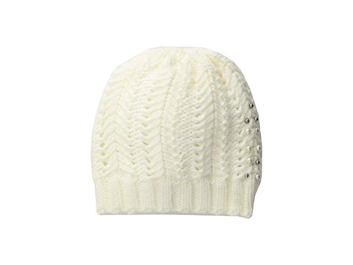 Vince Camuto Chunky Herringbone Stitch Hat (white) Caps