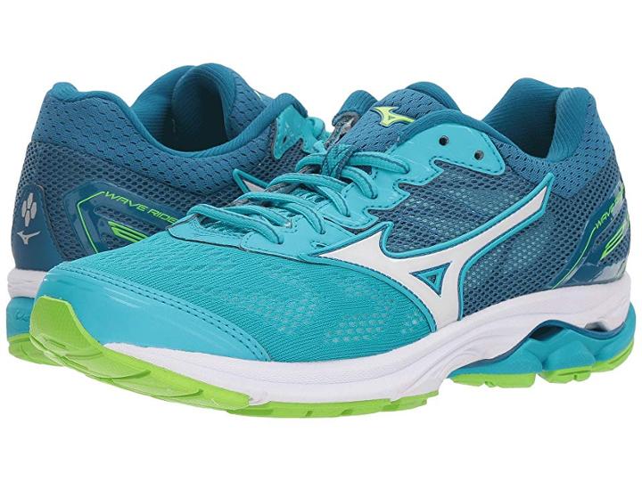 Mizuno Wave Rider 21 (peacock Blue/white/blue Sapphire) Women's Running Shoes