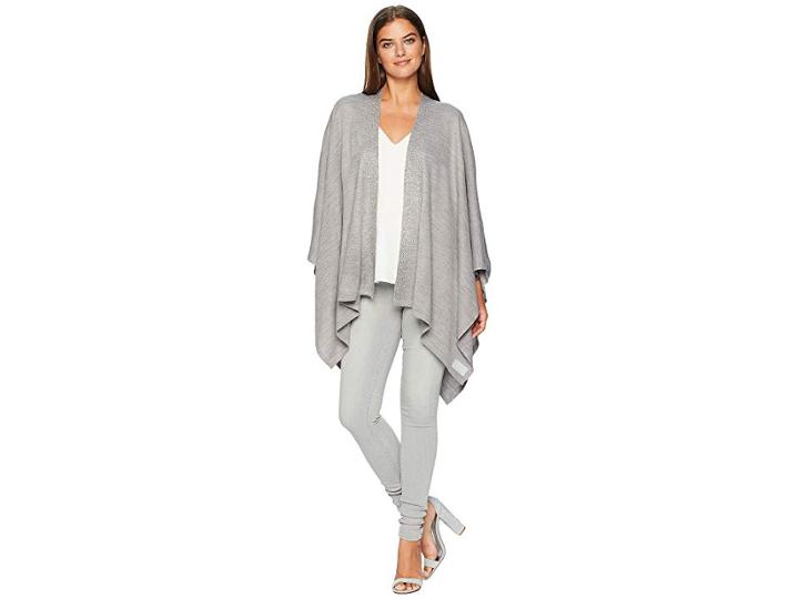 Calvin Klein Studded Shawl (heathered Mid Grey) Women's Clothing
