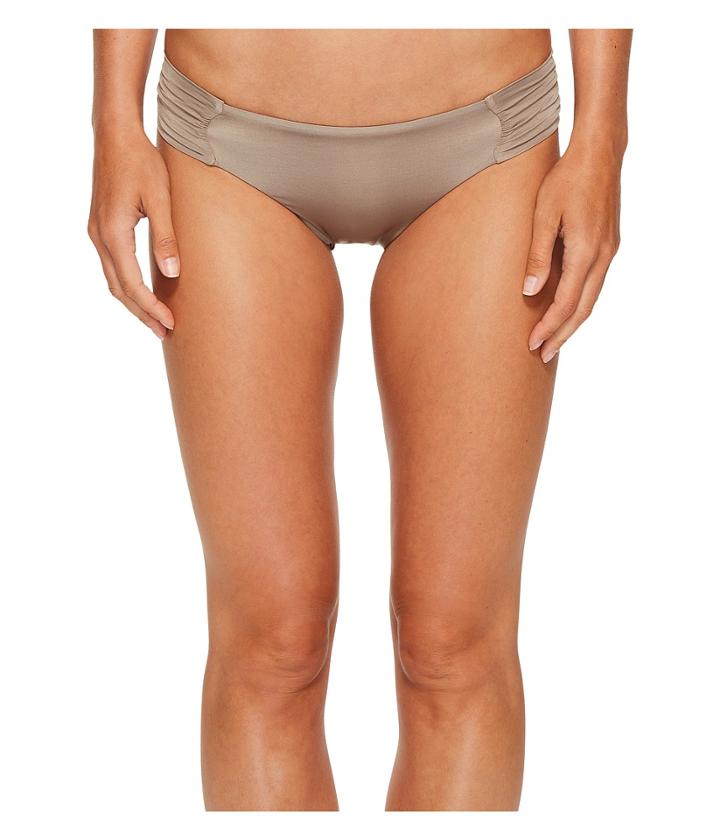 Trina Turk Studio Solids Shirred Side Hipster Bikini Bottom (taupe) Women's Swimwear