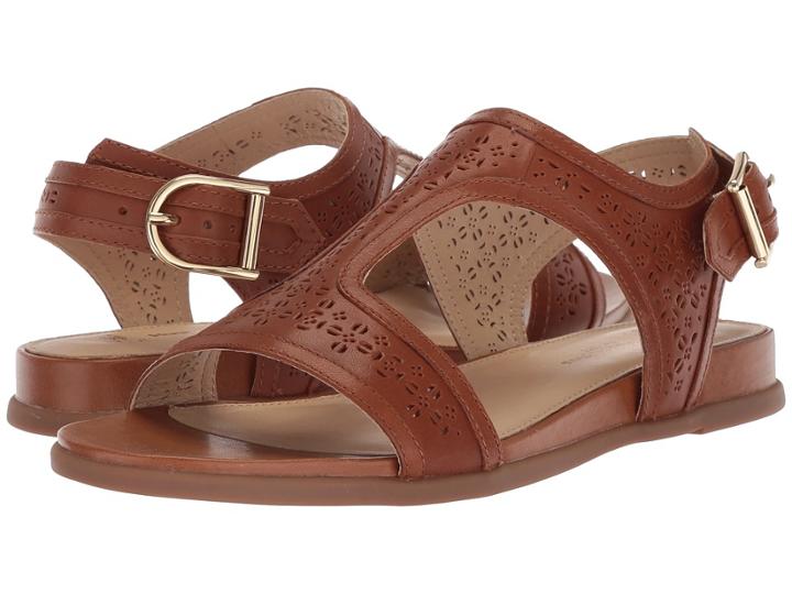Hush Puppies Dalmatian T-strap (tan Perf Leather) Women's Sandals