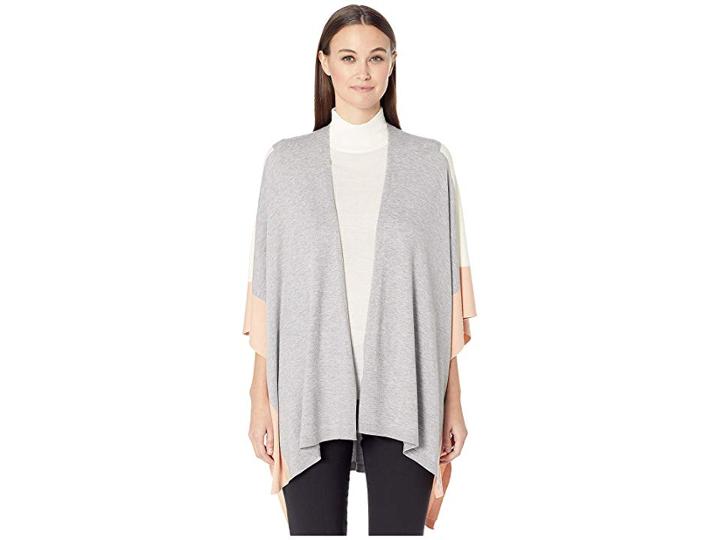 Eileen Fisher Lightweight Cozy Tencel Stretch Poncho (dark Pearl) Women's Clothing