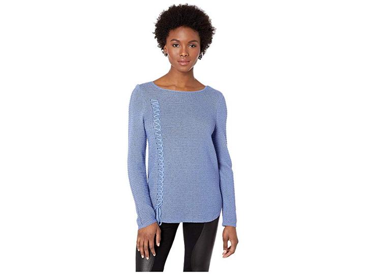 Nic+zoe Braided Up Top (resort Sea) Women's Sweater
