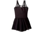 Bloch Kids Keyhole Back Bow Mesh Skirted Tank Leotard (toddler/little Kids/big Kids) (black) Girl's Jumpsuit & Rompers One Piece