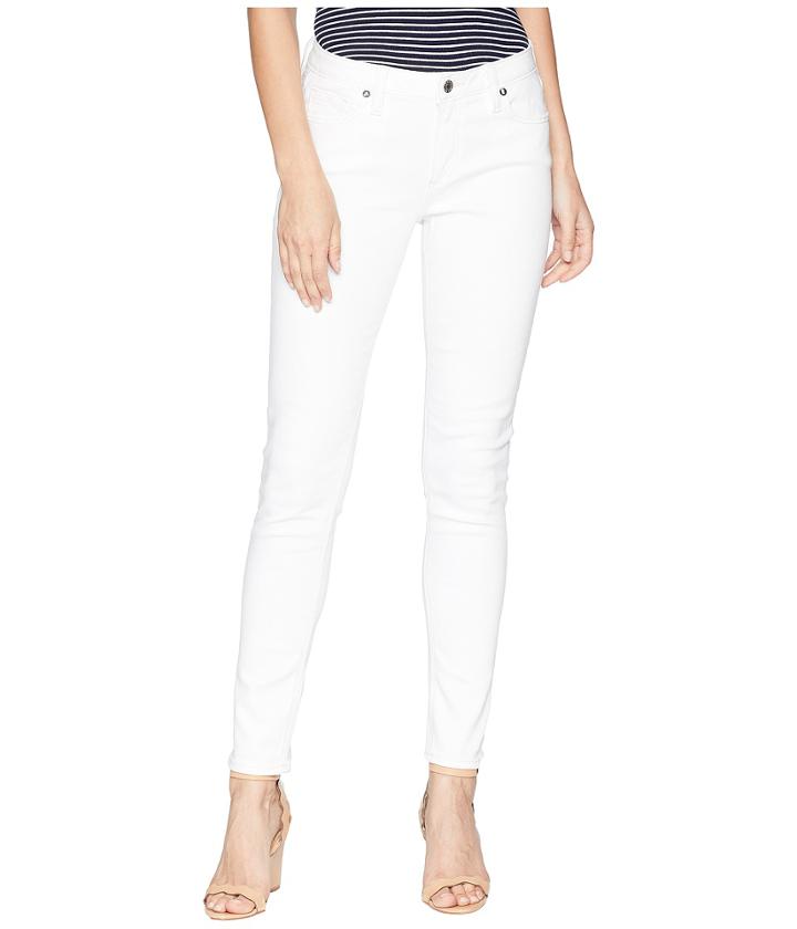 Miss Me Five-pocket Mid-rise Skinny Jeans In White (white) Women's Jeans