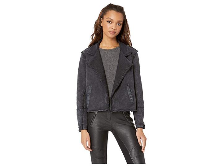 Splendid Woodland Mineral Wash Sweatshirt Jacket (mineral Wash Black) Women's Coat
