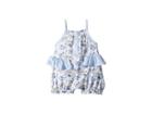 Mud Pie Floral Ruffle Bubble (infant) (blue) Girl's Jumpsuit & Rompers One Piece