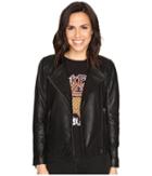 Lucky Brand Collarless Leather Jacket (lucky Black) Women's Coat