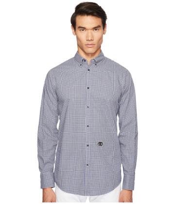 Dsquared2 Street Ska Micro Check Shirt (black/blue/white) Men's Clothing